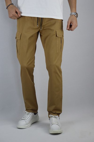 inpool Cotton Gabardine Fabric - Oversize Cargo Pocket Pants 256, Waist Lace