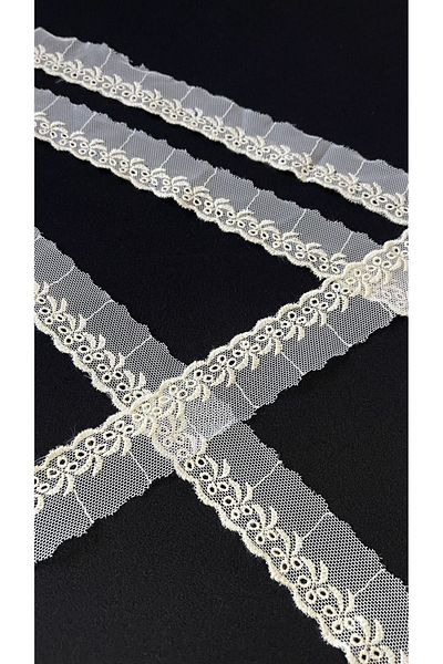 Ozpas 9.5m Cream Colored Tulle Strip - 3.5cm Edge