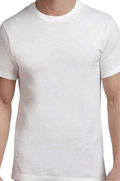 Tezzgelsin Men's Cotton 3-Piece Undershirt - Crew Neck