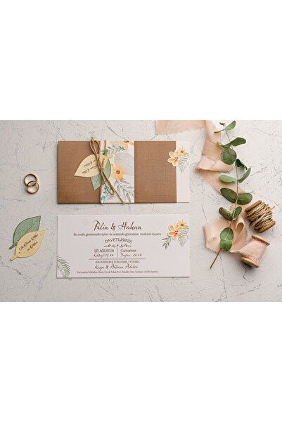 Erdem Düğün Davetiyesi Ekonom Davetiye 9121 Baskılı