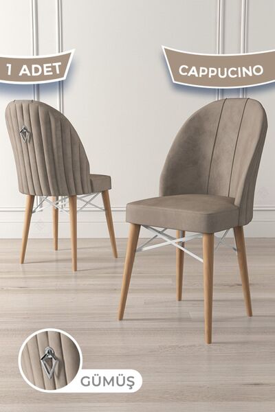 Canisa Ritim Serisi 1 Adet Cappucino Sandalye 1.sınıf Babyface Ithal Kumaş Do...