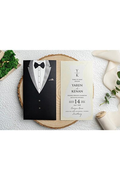 abcofis Düğün Davetiyesi Ekonom Erdem Davetiye 9347 Baskı Dahil