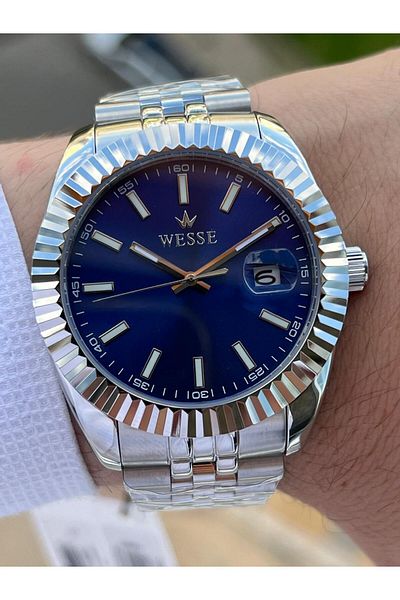 Wesse 5 Atm Men's Wristwatch - Steel Cord, with Calendar and No Color Throwing EWWG403001