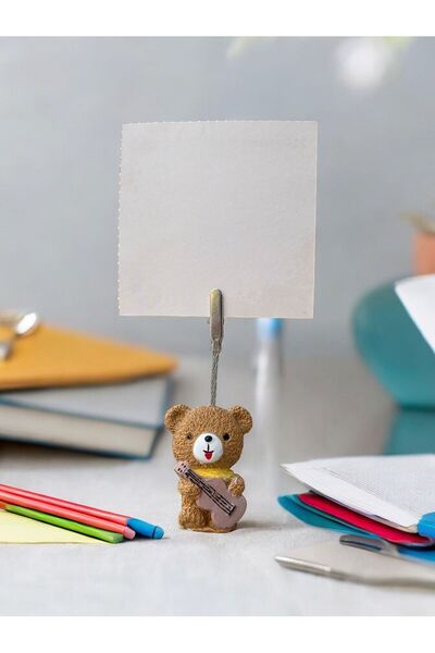 Perazayn Gitarlı Sevimli kawaii Ayıcık Fotoğraf Not Tutucu