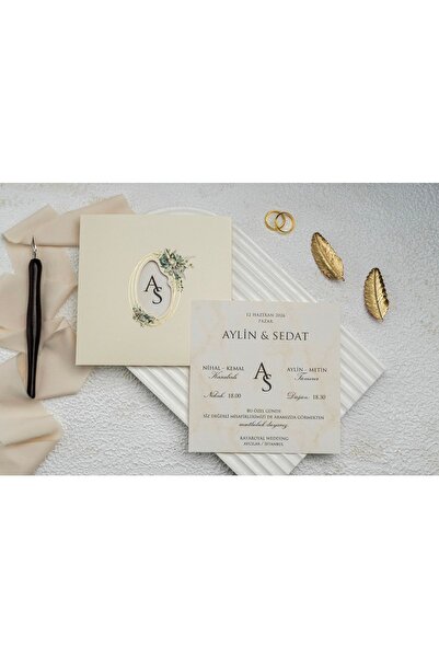 abcofis Düğün Davetiyesi Ekonom Erdem Davetiye 9334 Baskı Dahil