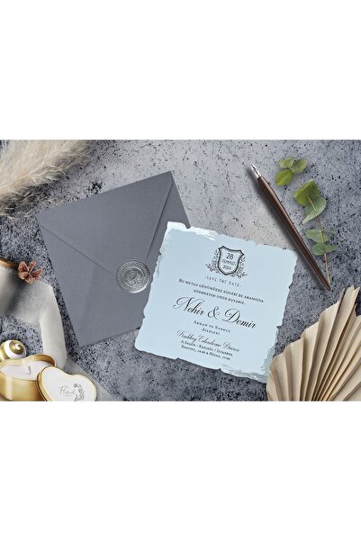 abcofis Düğün Davetiyesi Cem Davetiye Elegance 7093 Baskı Dahil