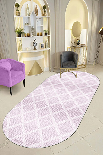 Halise Home Kaymaz Tabanlı Yıkanabilir Baskılı  Halı Yolluk Koridor Halısı