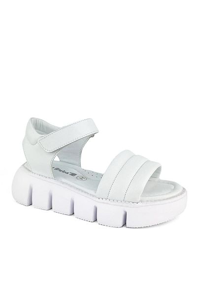 Cici Bebe Ayakkabı Sandale albe din piele naturală cu velcro pentru fete