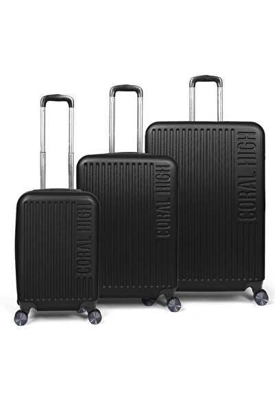 Coral High Abs Siyah 3'lü Valiz Seti 16400