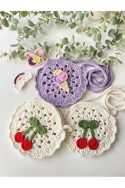 Tasarı Sanatı Kız Bebek-Çocuk Hayvan Figürlü Özel Tasarım Çanta -Toka Para Ko...