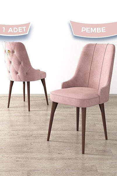 Canisa Enoa Serisi, Ceviz Gürgen Ayaklı 1.sınıf Babyface Kumaş Pembe Sandalye...