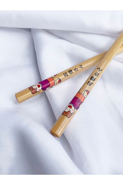 Tam Seramik 1 Pair of Japanese Bamboo Chopstick with Child Figure