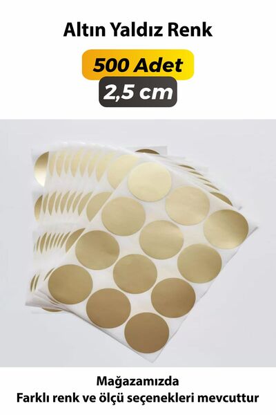 SB store Altın Yaldız Renkli Etiket Çok Amaçlı Yuvarlak Kesim Ambalaj Etiketi...