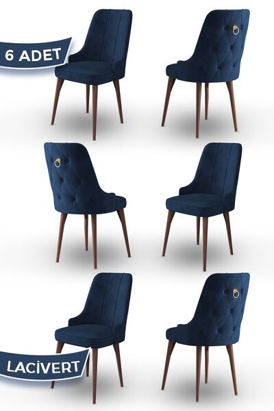 Canisa Concept Enoa Serisi 1.sınıf Babyface Kumaş 4 Adet Lacivert Sandalye