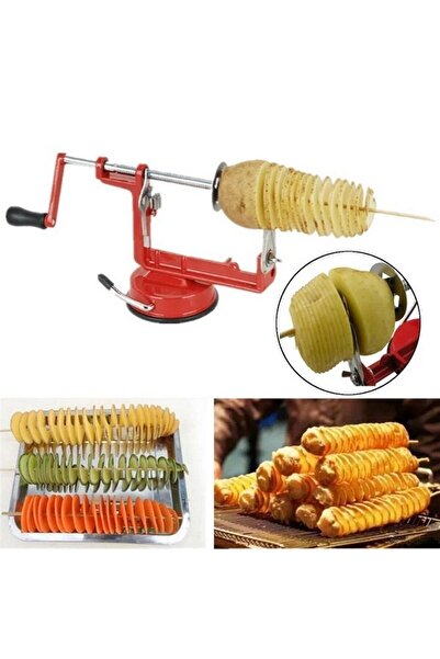 alpanya Metal Vantuzlu Makine Spiral Patates Dilimleyici Çubuk Cips Yapma Mak...