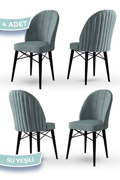 Canisa Jena Serisi 4 Adet Su Yeşili Yemek Odası Sandalyesi 1.sınıf Babyface I...