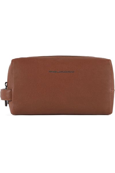 PIQUADRO Black Square Kulturbeutel Leder 25 cm