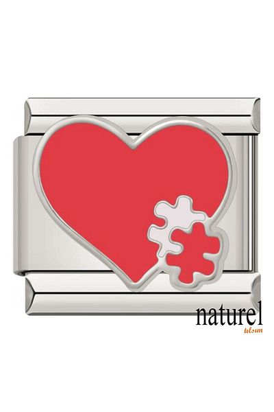 Naturel Tılsım Italian Stainless Steel 9mm Heart Charm |   You Are My Missing Side