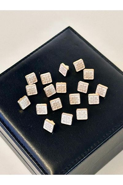 ODDA TASARIM ATÖLYESİ metallized square white shirt button