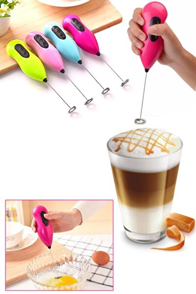 MON&C Pilli Mini Mixer Kahve Cappuccino Asorti Karıştırıcı Çırpıcı