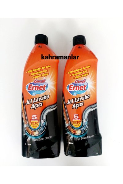 YEŞİLLİ STORE Lavabo açıcı jel camsil ernet 1 litre 2 adet