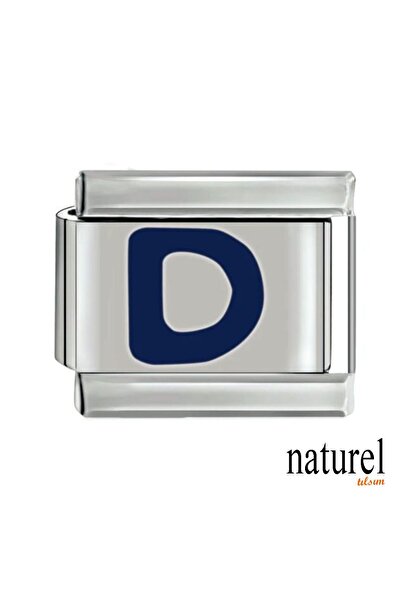 Naturel Tılsım İtalyan Paslanmaz Çelik 9mm "d" Harfi Charm