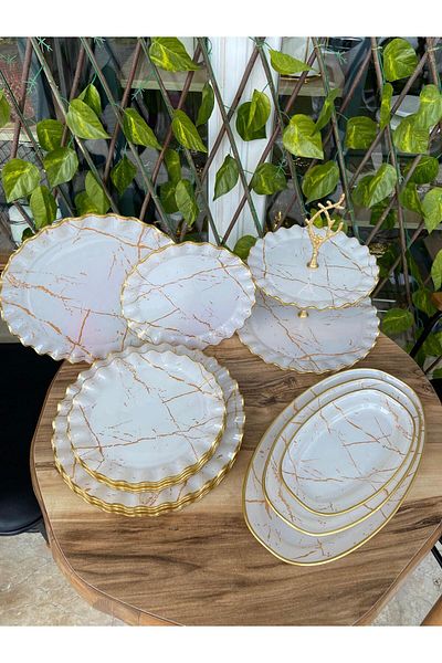 GÜRCÜGLASS طقم إفطار 17 قطعة