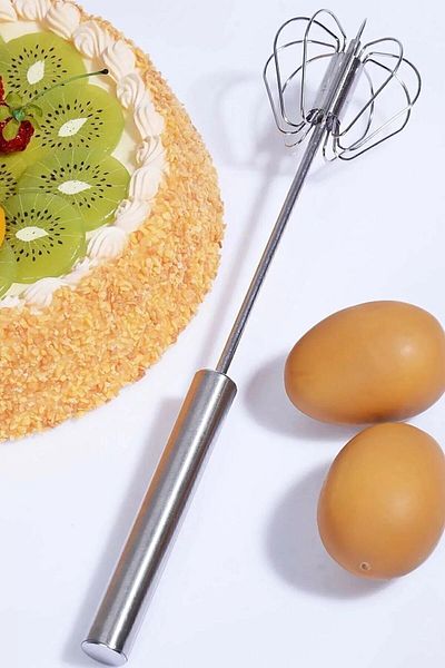 Yenigeldi Stainless Steel Egg Beater Blender - Push-Pull Mixer, Milk Frother, Hand Push Whisk