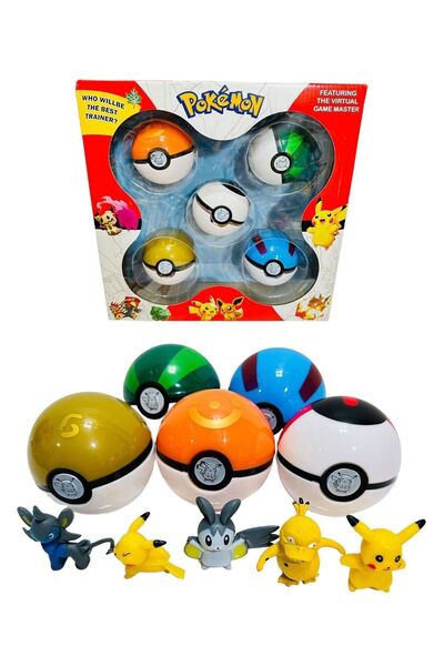 MuditaToys pokemon go oyuncak 5 adet poke topu büyük boy