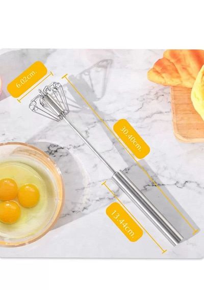 Yenigeldi Stainless Steel Egg Beater Blender - Push-Pull Mixer, Milk Frother, Hand Push Whisk