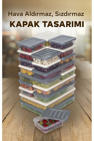 Nesto Home 22 Colorful Refrigerator Organizer Freezer and Microwave Storage Container 2X2400 2X1200 6X1170 12X600 ml