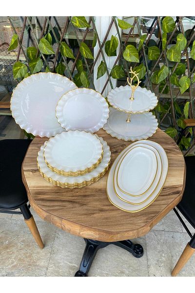 GÜRCÜGLASS طقم إفطار إيزابيلا 17 قطعة