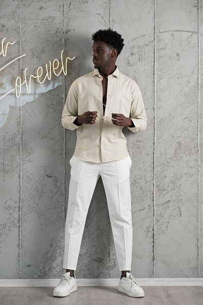 ADVANTE Slimfit καλοκαιρινό απλό βαμβακερό πουκάμισο