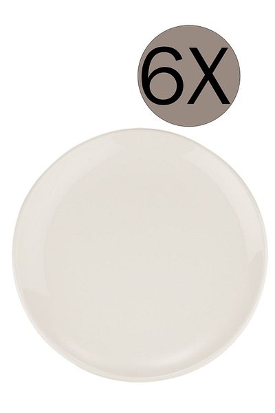 Bonna Porselen 17 cm White Gourmet Flat Plate - Set of 6 Grm17Dz