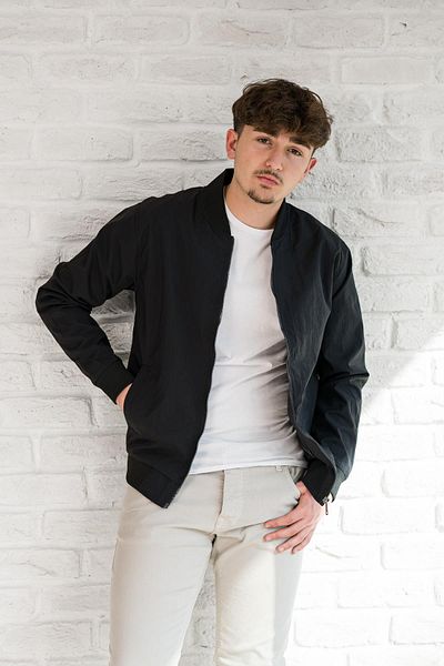 FBI Jeans Slimfit Seersucker College Collar Lined Spring Coat