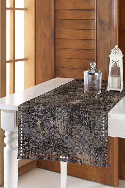 ÖZENEV Lacivert Runner Amerikan Servis Masa Örtüsü 40x140 Cm Riyad-04