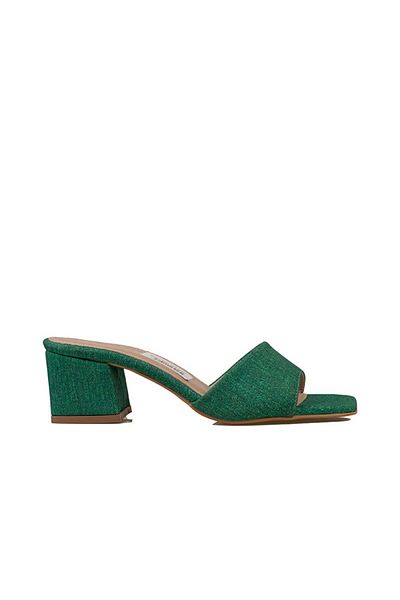 Trend Adımlar Green Denim Ease Women's Denim Casual Slippers