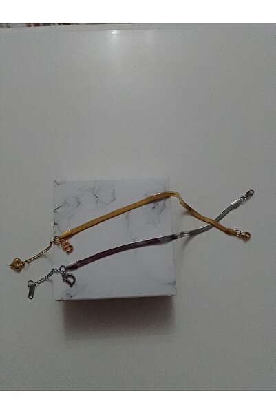 ARTSAN HARF DETAYLI ÇELİK İTALYAN ZİNCİRİ ÇİFT BİLEKLİGİ