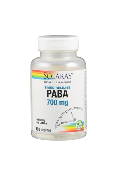 Solaray Paba Two Stage Timed Release B10 Vitamini Folat B9 Para-aminobenzoik ...