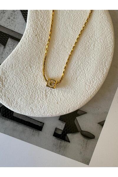 Rossetto Atelier Yılan Zincirli G Harfli Küp Kolye