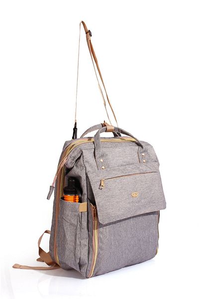 ÇÇS -51769 Mother Care Bag - Kangaroo and Crib Feature, Multifunctional Gray