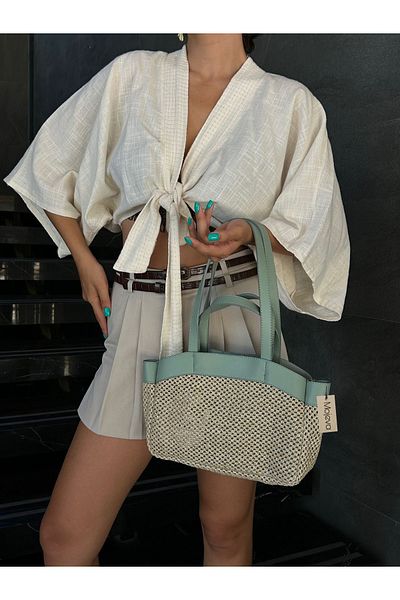 Mojeva Freya Premium Straw Handbag and Shoulder Bag - Puppy