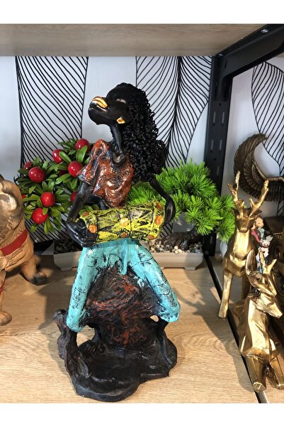 Atak Hediyelik Dekoratif müzisyen Afrikalı Kadın biblo polyester