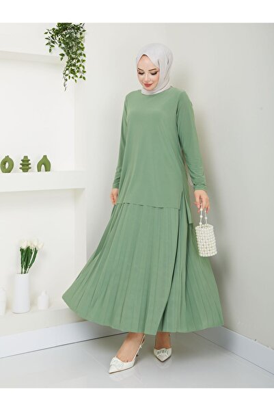 Tactus En Güzel Renkleriyle Eteği Kendinden Piliseli  Etekli Takımımız