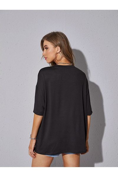 DAXİS Sportwear Company Tricou oversize pentru damă cu decolteu triplu