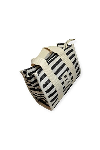 bundle island Geantă de damă din pânză cu dungi - 00811