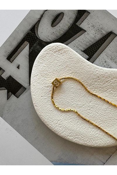Rossetto Atelier S Letter Snake Chain Cube Necklace