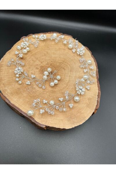 gelinmz Coroană și accesoriu de păr elegant pentru mireasă cu piatră de crist...