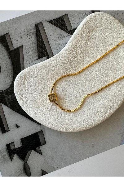 Rossetto Atelier S Letter Snake Chain Cube Necklace