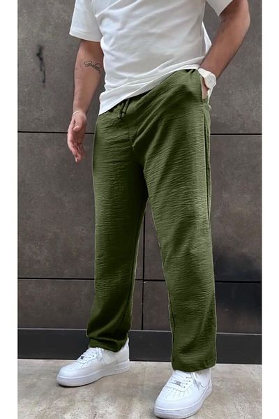 efraim giyim Παντελόνι Jogger Unisex Oversize Khaki Aerobin Lenn Summer Thin Loose Bottom